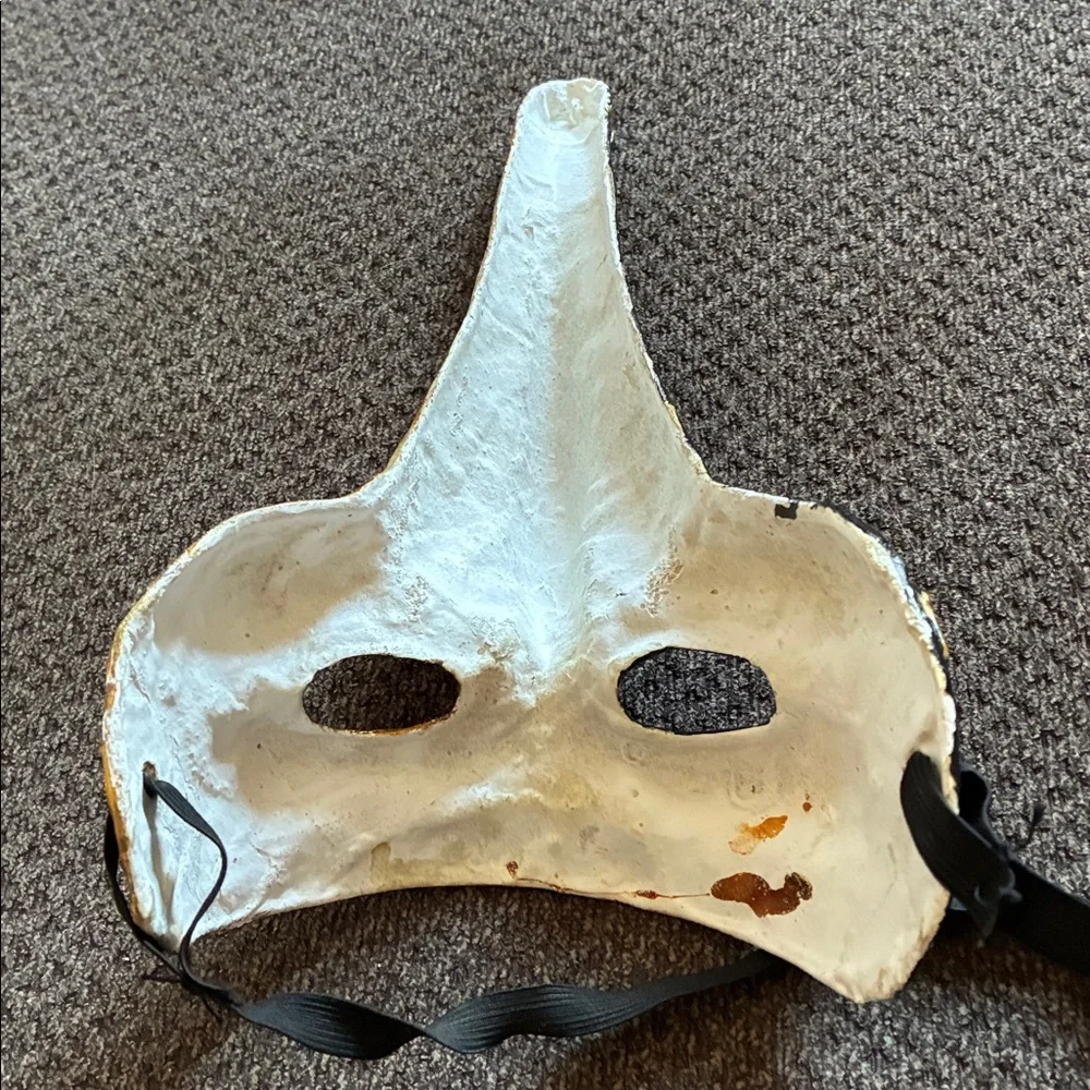 Unique Elegant Black and Gold Venetian Plague Doctor Mask - 12 inches Unisex